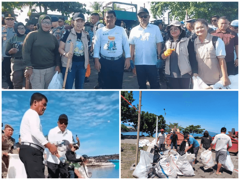 Wakil Wali Kota Manado Bersama Gubernur Sulut dan Forkopimda Gelar Aksi Bersih Pantai di Karang Ria Peringati Hari Lingkungan Hidup Sedunia